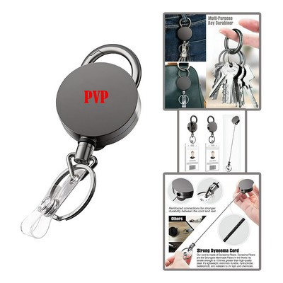 Outdoor Cool Gift Gun Black Retractable Keychain Ring