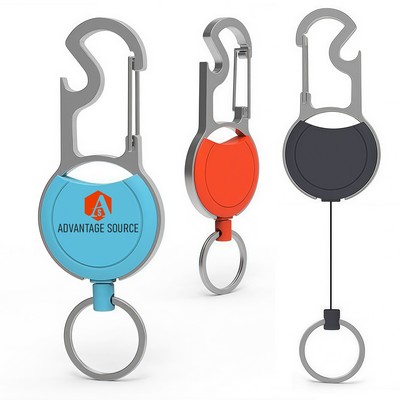 Outdoor Carabiner Badge Reel w/ Keyring attachment